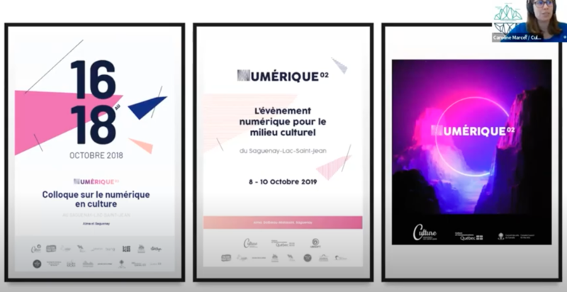 Capture d'écran présentant les affiches de l'événement Numérique 02
